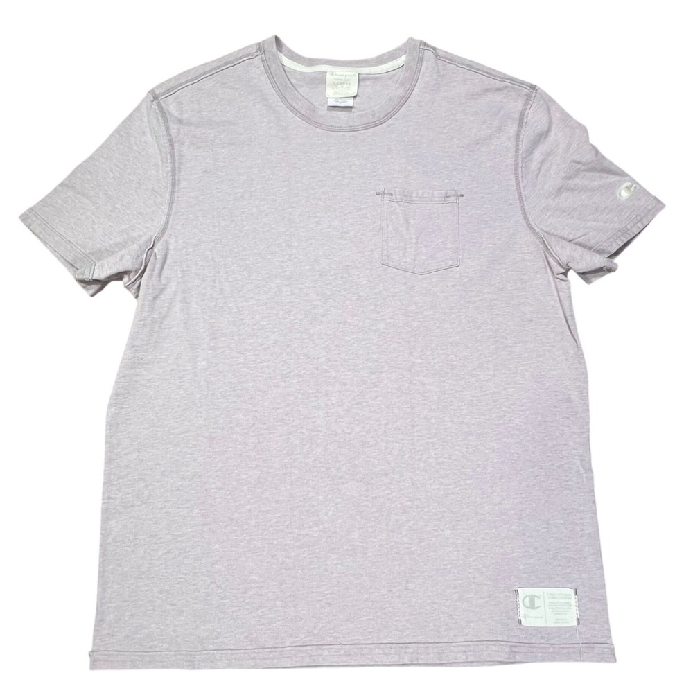Champion Natural State T Shirt Lavender Crew Neck Pocket Tee XL